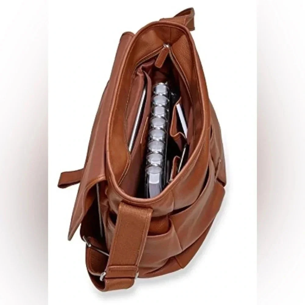 Levenger Leather Bag Messenger Brown